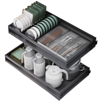 家佰利(jiabaili)厨房拉篮抽屉式橱柜调味调料架下水槽柜内分层置物架免打孔锅架