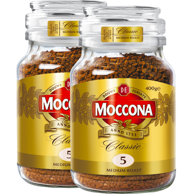 效期至25年03月 Moccona摩可纳 经典 中度烘焙 冻干速溶 黑咖啡 5号 400g 2瓶实惠装 澳洲进口