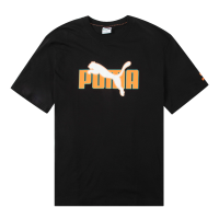 彪马(Puma)男装 2023夏季新款运动服户外出行跑步健身休闲服潮流时尚短袖T恤 537183-01/黑色/字母印花