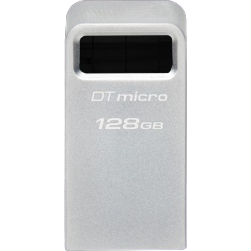 金士顿(Kingston)128GB USB3.2 Gen1 U盘 DTMC3G2 银色金属 迷你型车载U盘