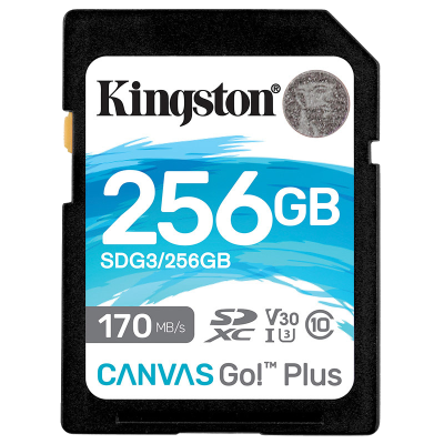金士顿(Kingston)256G U3 V30内存卡 SD存储卡 读速170MB/s 高速版 4K超高清视频 终身保固