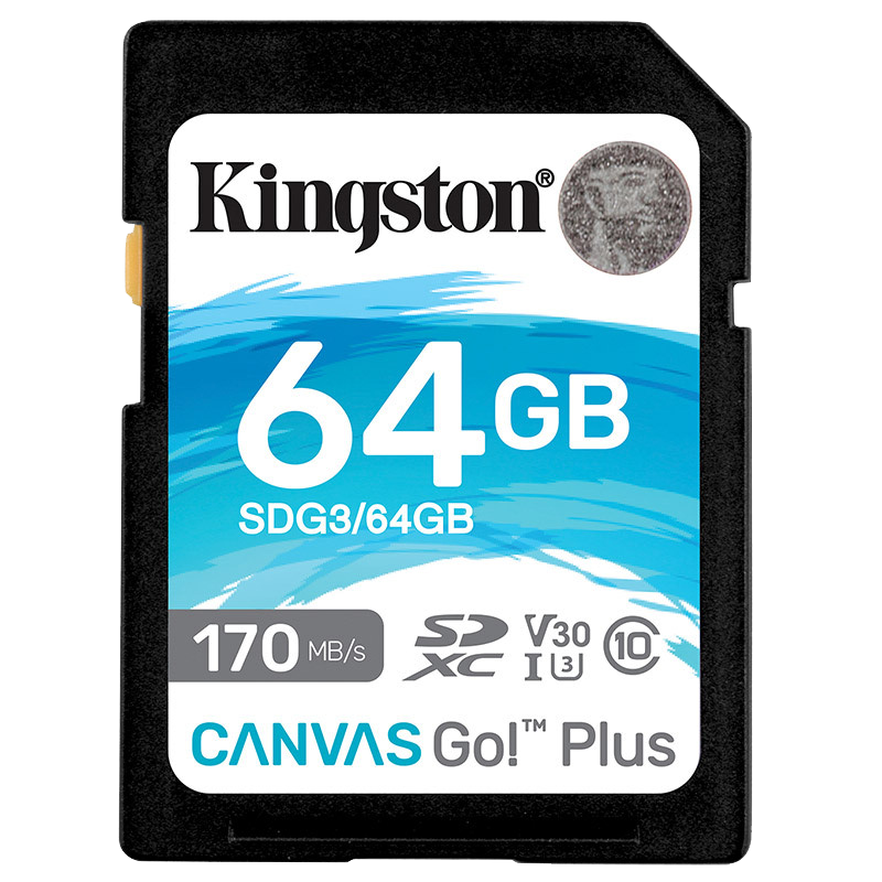 金士顿(Kingston)64GB U3 V30内存卡 SD存储卡 读速170MB/s 高速版 4K超高清视频 终身保固