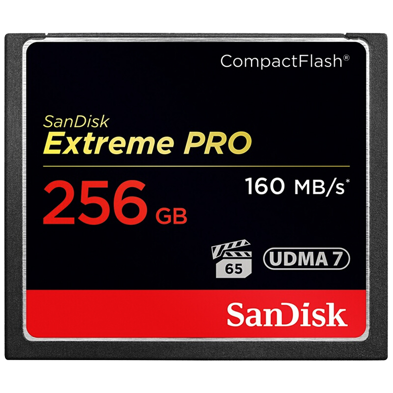 闪迪(SanDisk)256GB CF(CompactFlash)存储卡 UDMA7 4K 高速版 读速160MB