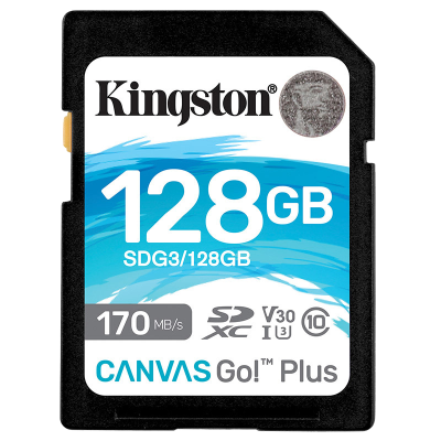 金士顿(Kingston)128G U3 V30内存卡 SD存储卡 读速170MB/s 高速版 4K超高清视频 终身保固