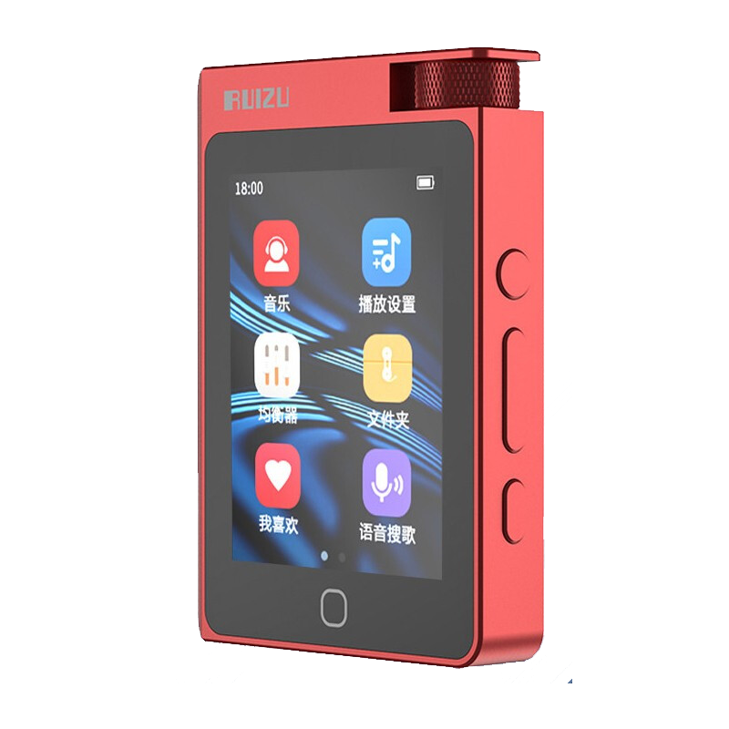 锐族MP3音频播放器A55 16G红色+LY01蓝牙耳机母带级DSD无损发烧级触屏HiFi小巧高音质便携式随身听学生插卡
