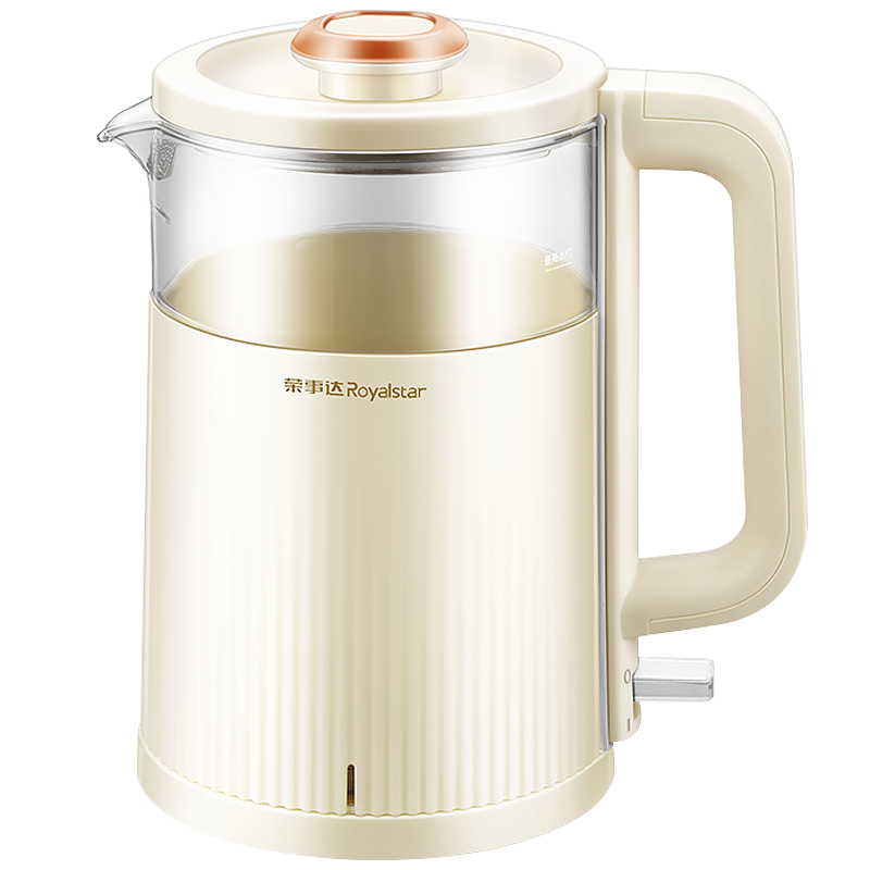 荣事达Royalstar烧水壶电水壶高硼硅玻璃热水壶电热水壶开水壶1.5L大容量养生高硼硅玻璃内胆RS-KT1505