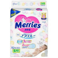 花王妙而舒Merries婴儿纸尿裤 S82片(4-8kg)小号婴儿尿不湿(日本进口)