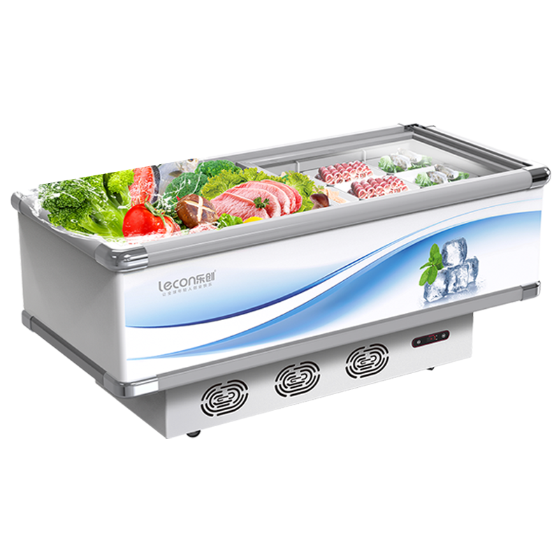 乐创(lecon)冷冻平岛柜商用卧式冰柜饮料雪糕冰淇淋速冻柜超市冰箱海鲜2.1米单压缩机682 LC-DG商用冷藏展示柜