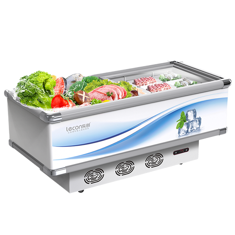 乐创(lecon)冷冻平岛柜商用卧式冰柜饮料雪糕冰淇淋展示柜速冻柜超市冰箱海鲜1.6米单压363LC-DG商用冷藏展示柜