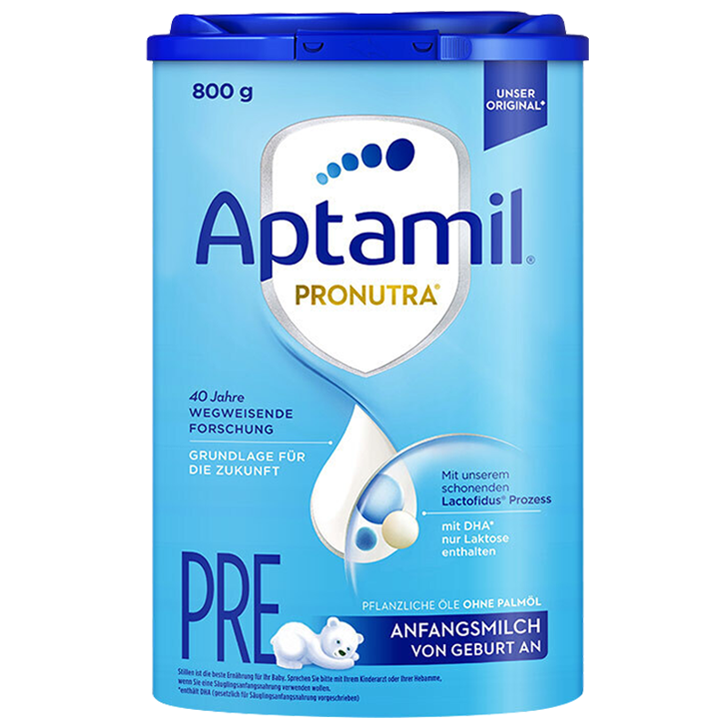 德国爱他美(aptamil)婴幼儿配方奶粉pre段易乐罐800g/罐装 原装进口婴幼儿PRE段奶粉 适合0-6个月