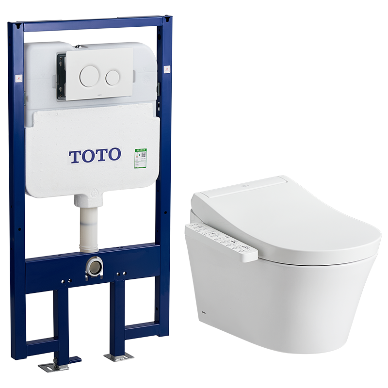 TOTO智能即热D型壁挂马桶隐藏式水箱CW553EB+TCF33370GCN(02)