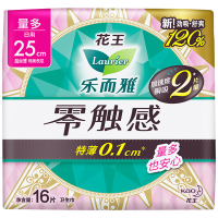 花王乐而雅(laurier)卫生巾瞬爽柔护零触感特薄护翼型卫生巾 日用25cm 16片装*6包装