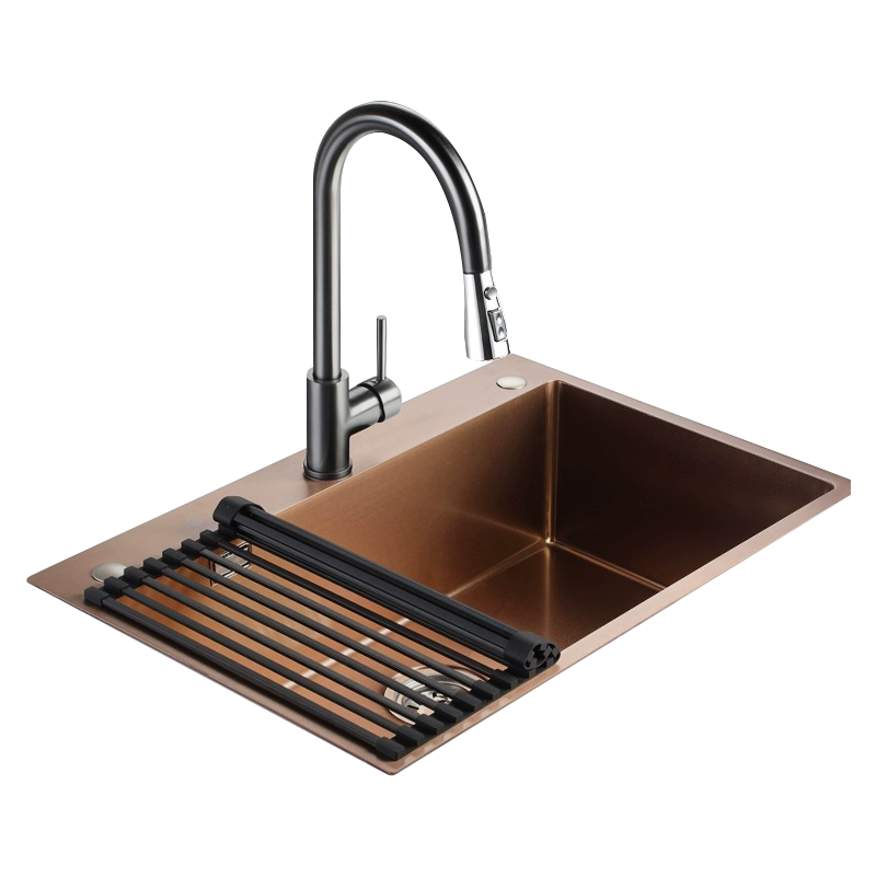 欧琳水槽单槽厨房304不锈钢手工纳米易清洁洗碗槽洗菜盘9119J