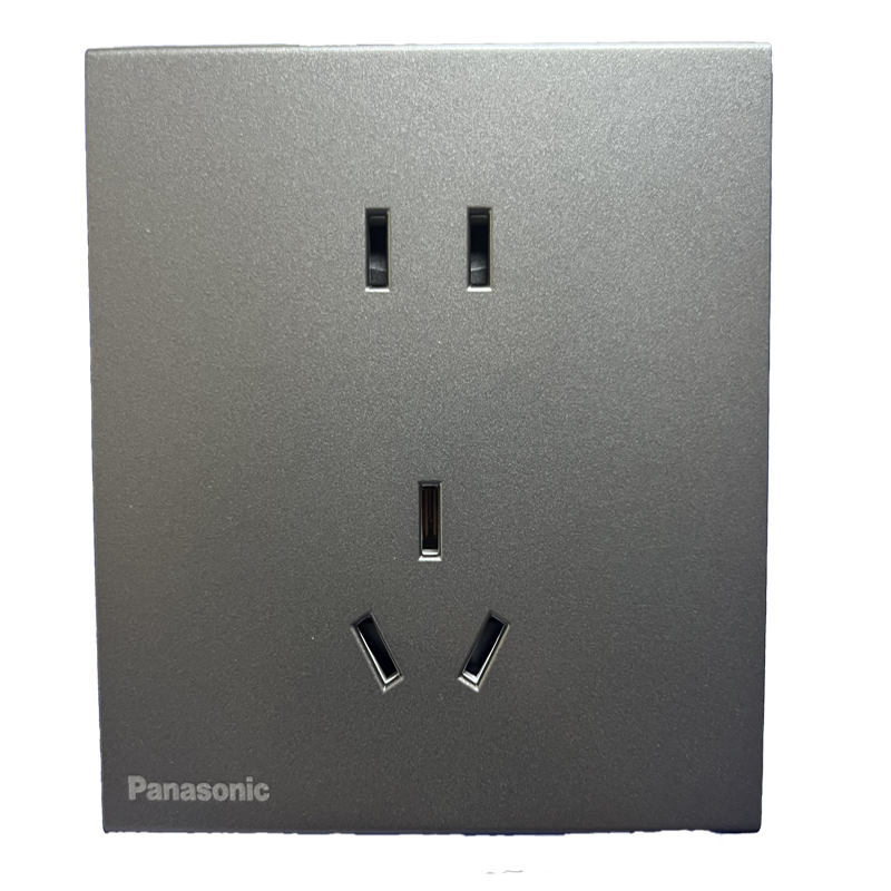 松下开关插座超薄磨砂面板云碳灰单联单控三联双控双联电脑电视86型五孔二三USB电源插座16A空调插致粹系列WYX122