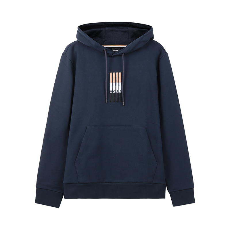 雨果博斯 HUGO BOSS 春秋款 男士black系列棉质连帽长袖卫衣运动衫50481751