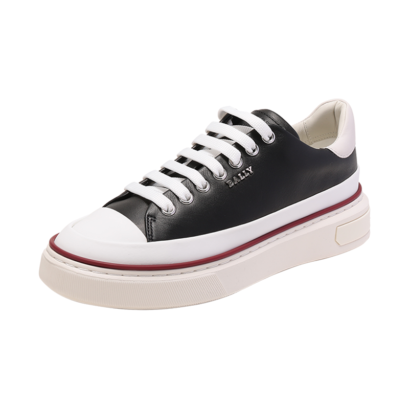 巴利 BALLY 女士橡胶涂层牛皮系带休闲运动鞋板鞋小白鞋MAILY W