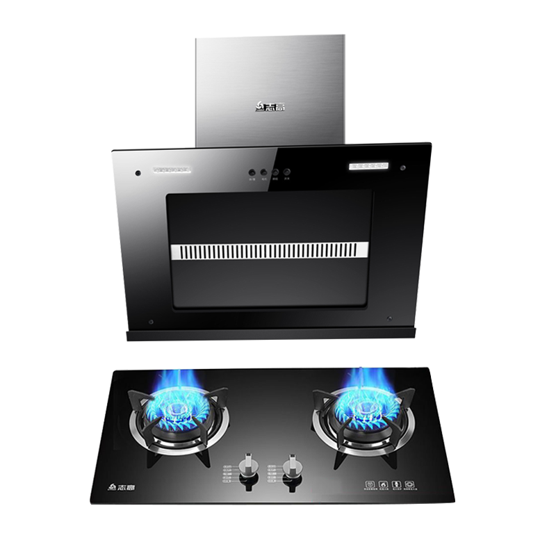 志高(CHIGO)F811+F216A 欧式直吸抽油烟机燃气灶套餐 双灶眼 电机免费终身换新(液化气)