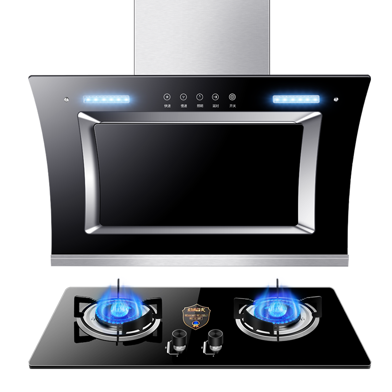 欢呼好太太抽油烟机灶具套餐 侧吸式大吸力 AA01+X01 侧吸式烟灶套装厨电套装 燃气灶液化气 自行安装