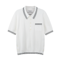 汤姆·布朗 THOM BROWNE 女士棉质华夫格短袖POLO衫MKP085A Y3006