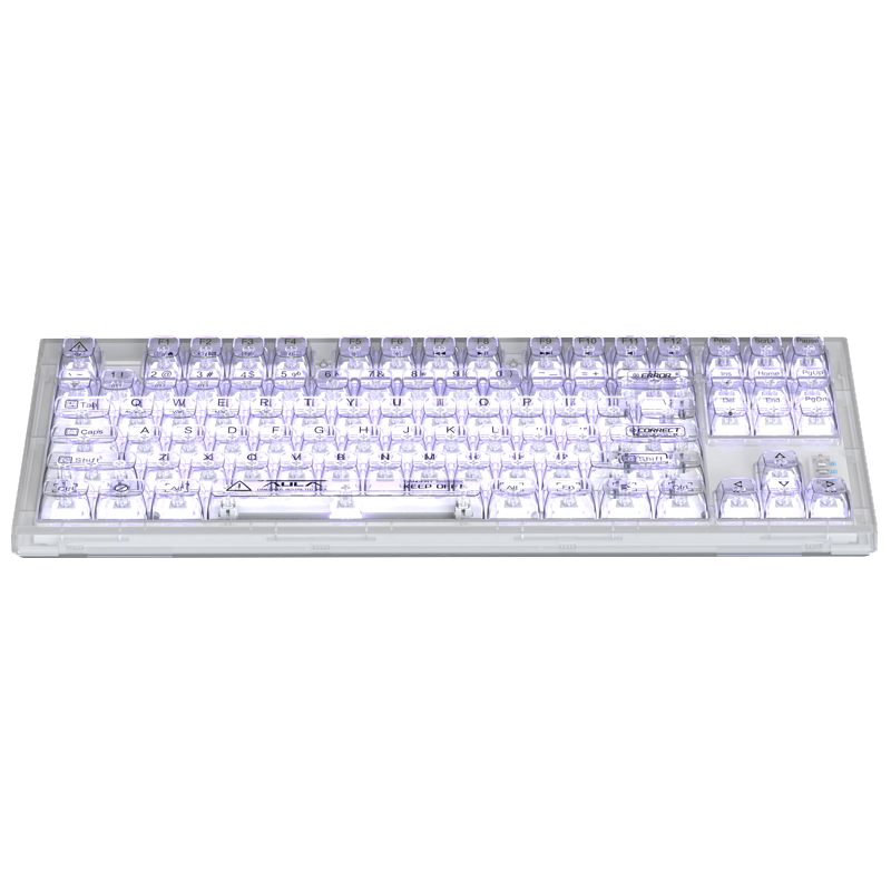 狼蛛H68机械键盘低矮轴渐变色双拼轻薄三模无线蓝牙68键紫醉鹫迷低矮红轴