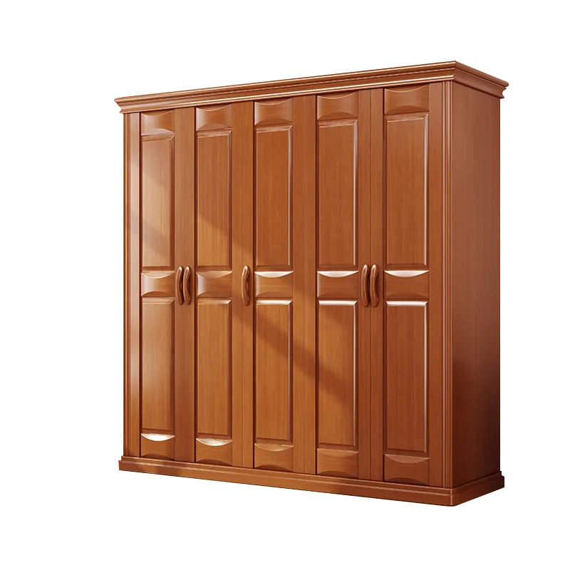 兰秀家居 全实木衣柜中式原木家用卧室大衣橱现代简约3四5六门转角雕花家具