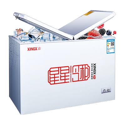 星星(XINGX)BCD-280HE冰柜280升双温商用卧式双箱两用冷柜家用冰柜 低温雪糕柜玻璃门款 厨房商用保鲜设备