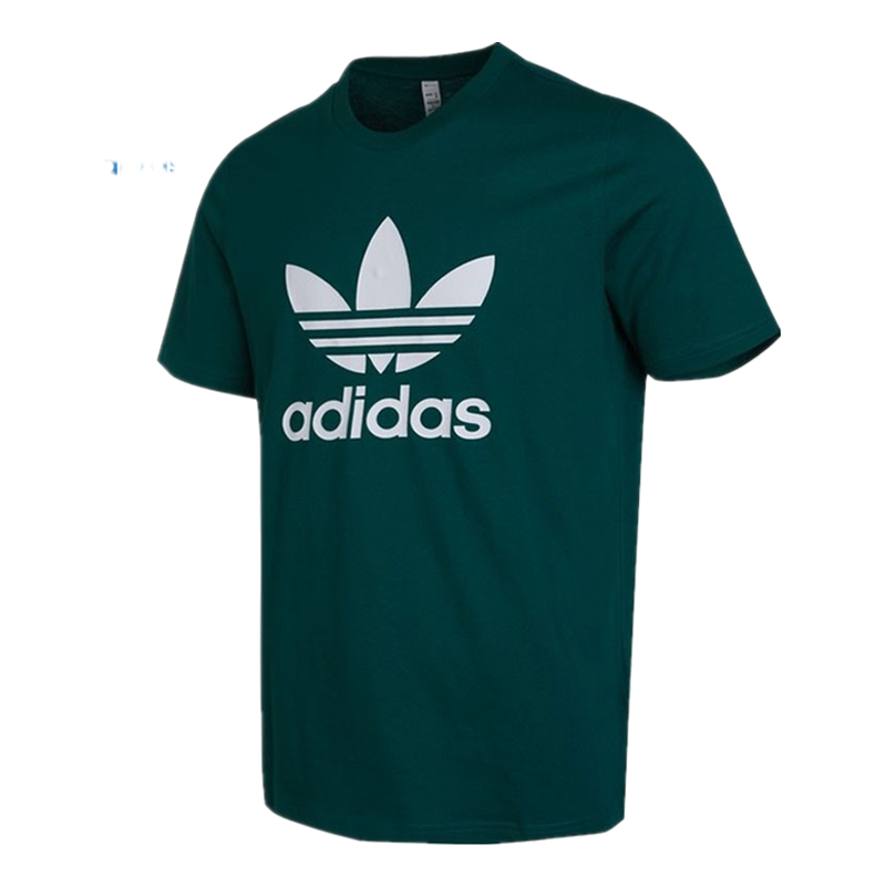 阿迪达斯 (adidas) 三叶草男装短袖t恤衫透气运动服 绿色圆领宽松舒适训练休闲半袖纯棉上衣 HG1430/绿色