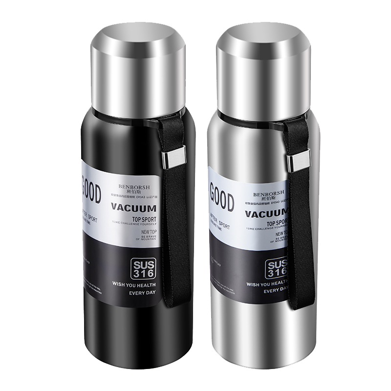 班伯斯(BENBORSH)不锈钢保温杯旋转杯盖大容量水杯600ml