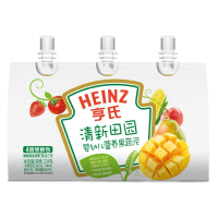 亨氏(Heinz)超金果泥 (婴儿宝宝水果泥 初期-36个月适用)果泥儿童 清新田园78g*3袋