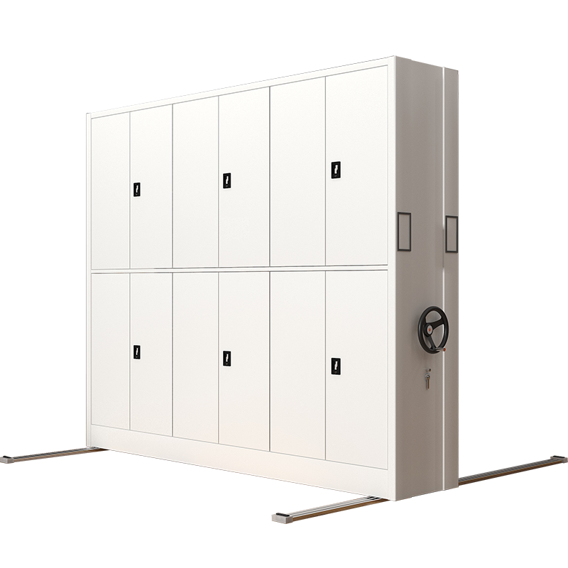 臻远密集架手摇式移动档案柜钢制轨道密集架一列3组