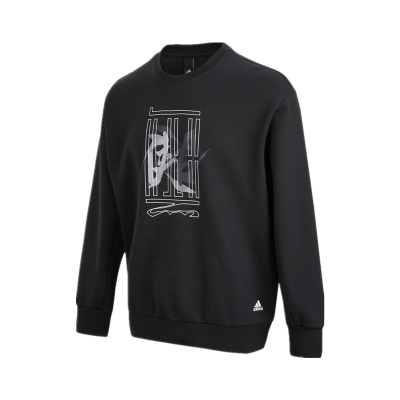 阿迪达斯 (adidas) 卫衣男装春新款WJ 武极运动时尚休闲舒适透气圆领套头衫 HE5156黑色
