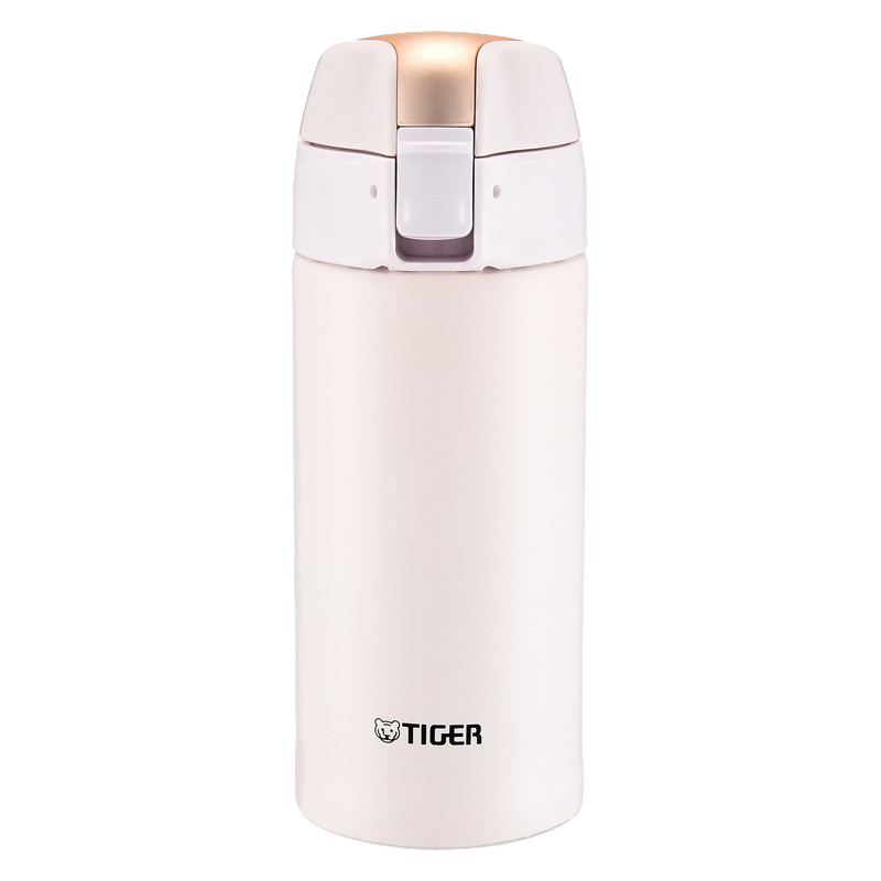 虎牌保温杯MMT-B35C-PV(直饮盖+吸管盖)时尚清新奶白色350ml