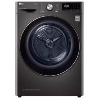 韩国原装进口LG RC90V9JV2W 9公斤热泵式烘干机变频直驱除菌除螨干衣机 黑色带遥控左右开门可调