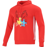 阿迪达斯(adidas)neo男装春秋新款运动服芝麻街连帽新针织透 HD7295 红色