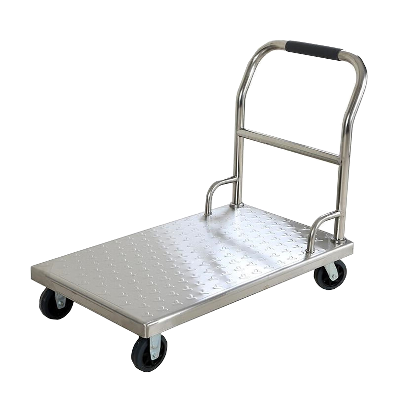 意黛斯(YIDAISI)加厚不锈钢平板车 拉货搬运车手推车钢板折叠组装重型板车850*600*800