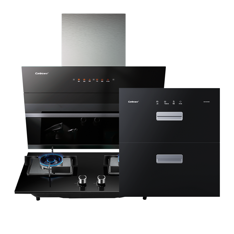 康宝抽油烟机灶具消毒柜厨电套装 侧吸油烟机 5KW燃气灶 消毒柜 天然气BE209X+QB323+HMC3