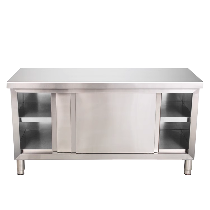 意黛斯 不锈钢双通工作柜 厨房操作台工作台 长方形拉门款1500*800*800 YDS-3LMGZT158 304材质