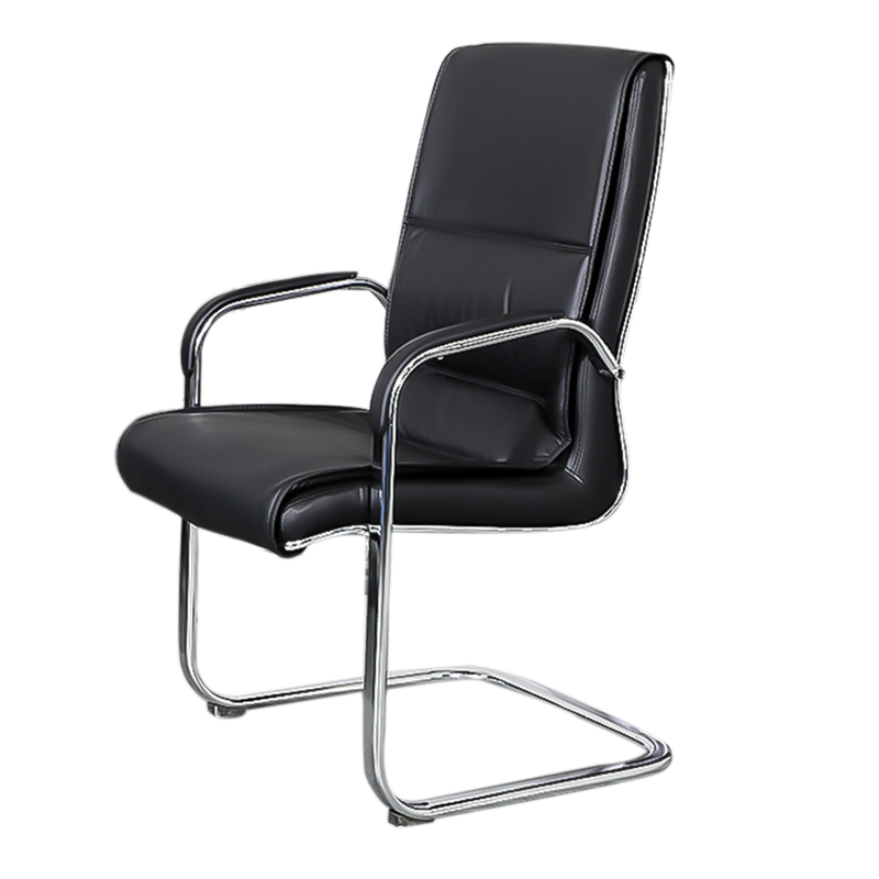 帅畅皮质靠背黑色弓形椅办公椅会议椅A款