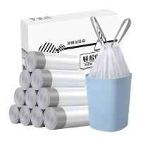 智月垃圾袋抽绳式家用加厚钢袋手提式自动收口厨房拉收塑料袋大号袋子*6箱