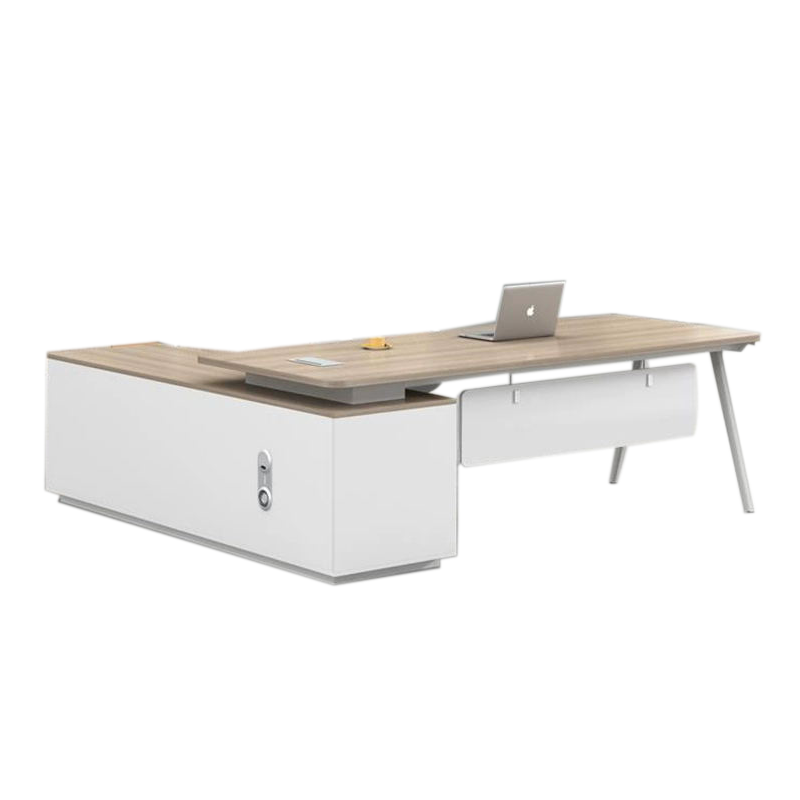 阿拉贡简约现代经理桌办公桌2200*1800*750mm配固定副柜[工厂现做 7天内发货]
