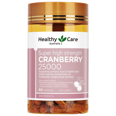 Healthy Care高浓缩蔓越莓精华胶囊90粒/瓶装 澳洲原装进口呵护女士健康保健品 香港/保税随机发