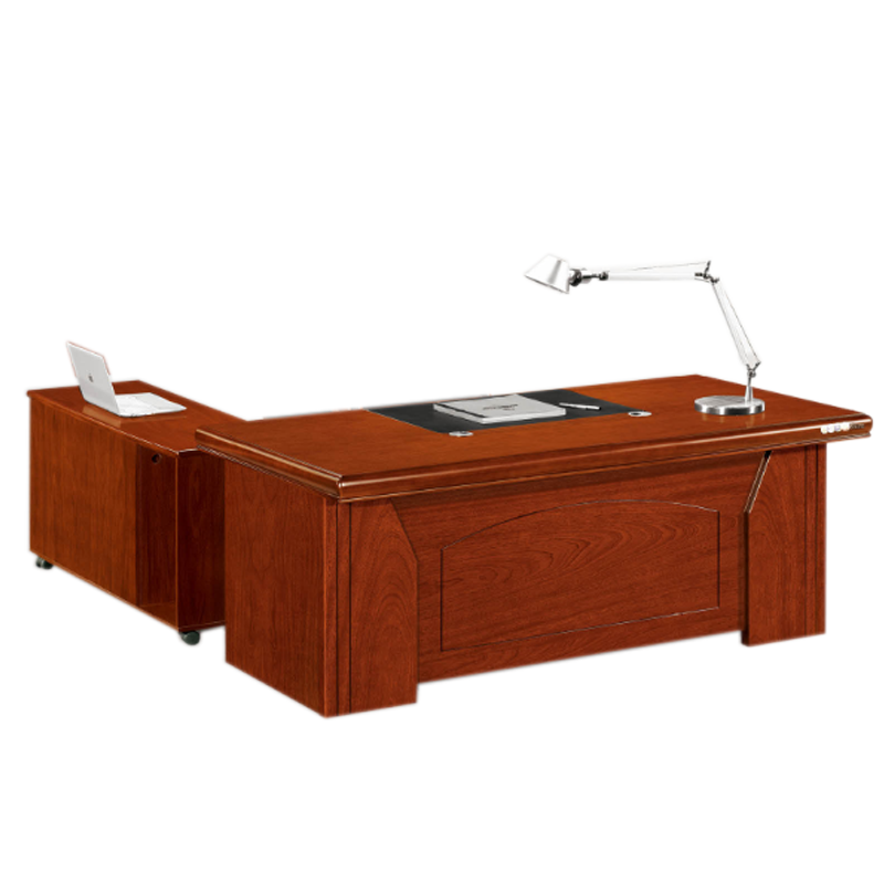 誉佳鑫胡桃色总裁办公桌老板桌1600*800*760mm配副柜和三抽柜[工厂现做 7天内发货]