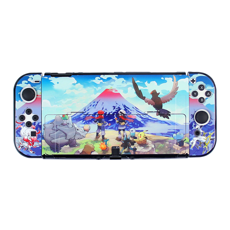 鑫喆任天堂Switch保护壳ns游戏机透明外壳渐变分体Switch彩壳[红蓝精灵硬壳]磨砂硬壳主机