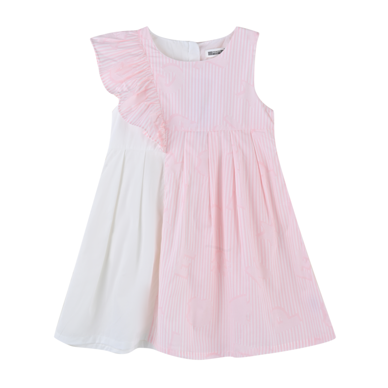 铅笔俱乐部童装夏装新款女童连衣裙儿童拼接背心裙中大童裙子