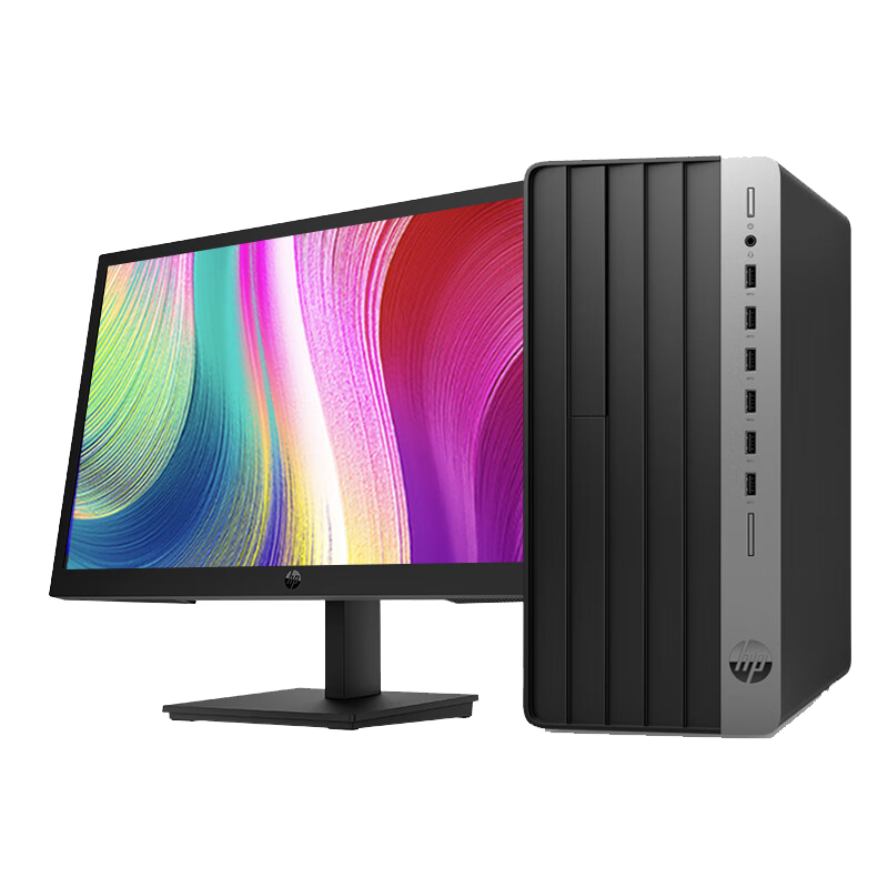 惠普(HP)战99 23款商用办公电脑台式整机大机箱(i3-13100 16G内存 512GB固态 2G独显 WiFi蓝牙)带21.5英寸显示器