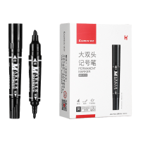 齐心 MK832 大双头记号笔 线幅2-6mm 黑 10支/盒