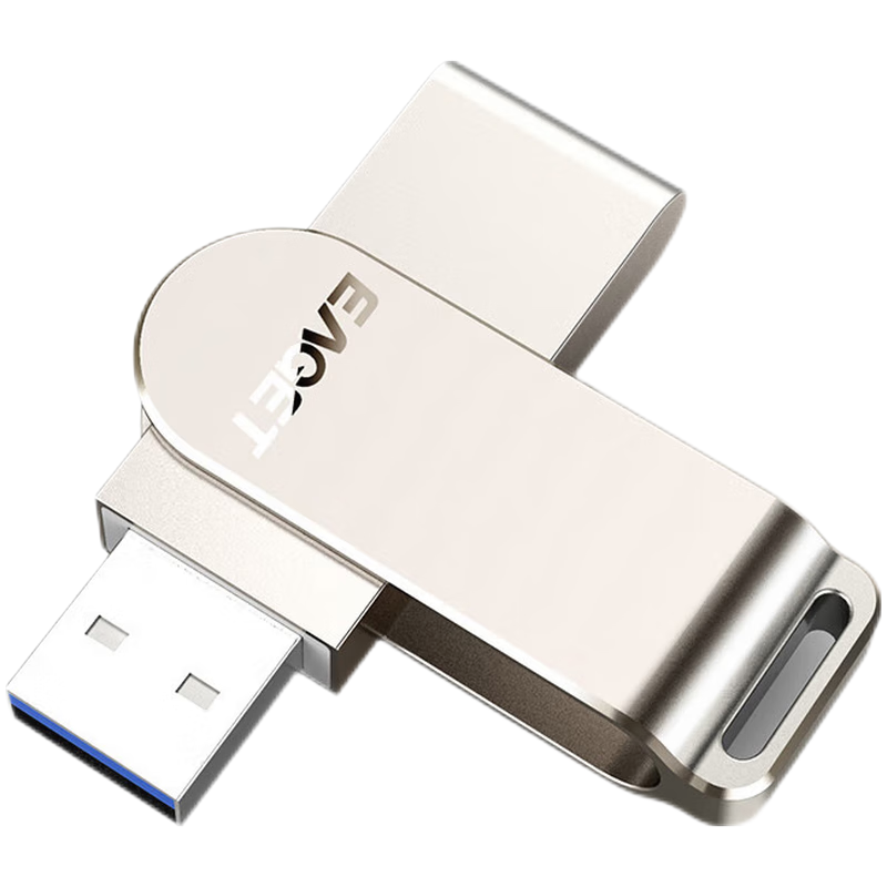 忆捷(Eaget) F60 USB3.0 U盘 高速全金属360度旋转车载优盘 128GB
