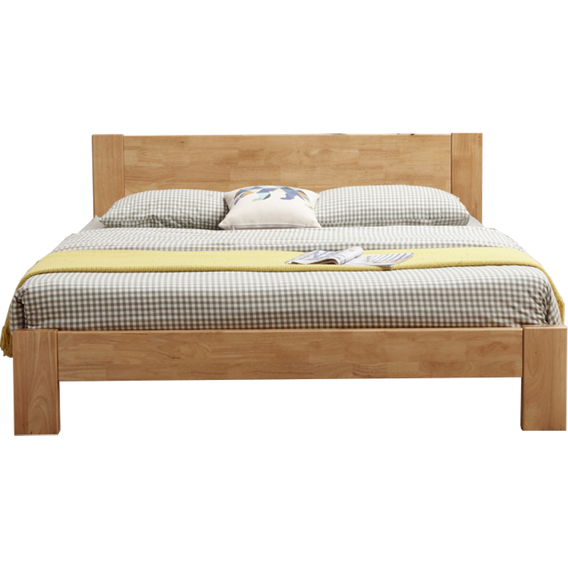 臻远 ZY-SMC-176 实木床卧室床北欧床公寓床家用床 1.8米 单床+活动柜*2