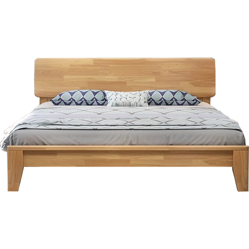 臻远 ZY-SMC-169 实木床卧室床北欧床公寓床家用床 1.2米 单床+活动柜*2