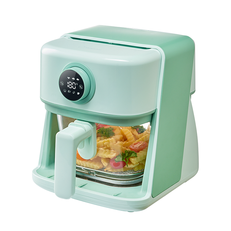 顽米空气炸锅家用新款可视电烤箱一体机全自动蒸汽WM-KZ07马卡龙绿色